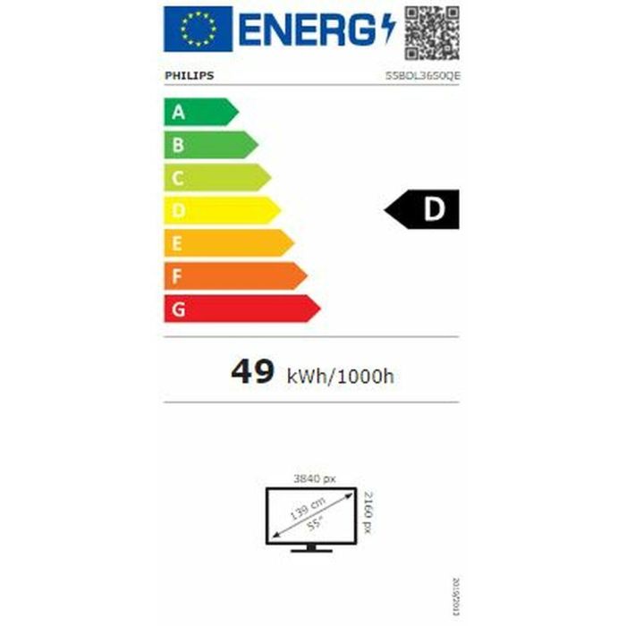 Monitor Philips 55BDL3650Q 4K Ultra HD 55" 50 - 60 Hz 3