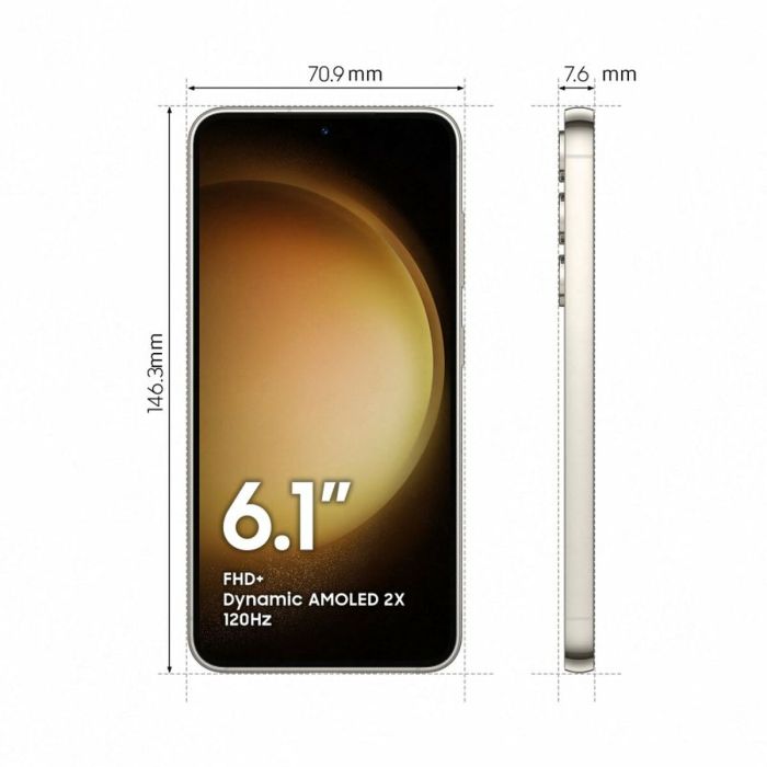 Smartphone Samsung Galaxy S23 Blanco 6,1" Crema 256 GB Octa Core 8 GB RAM 1 Smartphone Samsung Galaxy S23 Blanco 6,1" Crema 256 GB Octa Core 8 GB RAM 1