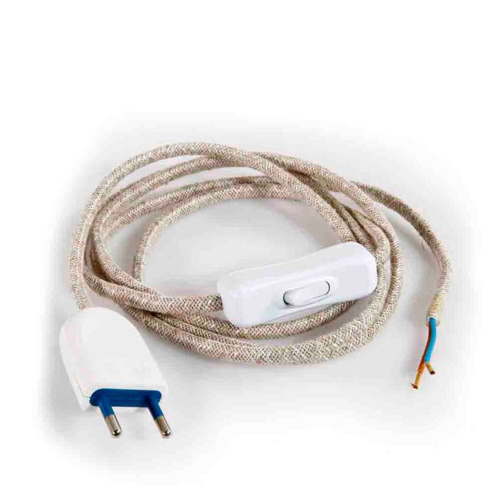 Cable de Alimentación EDM Interruptor de luz Cordón 2 x 0,75 mm 2 m