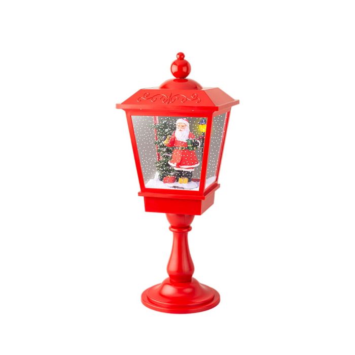 Farol papa noel con movimiento y música, luz fija, 33 leds, blanco frio. lumineo