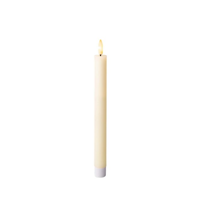 Pack de 2 unidades de velas leds de color beige, lisa, ø2,2x24,5cm.