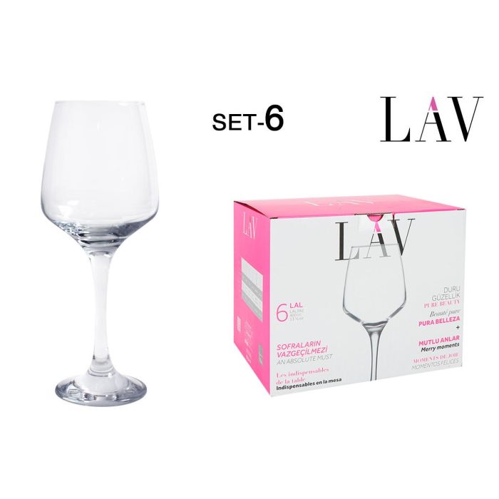 Lav Set 6 Copas Vino/Agua 400 cc Colección Lal (4 Cajas)