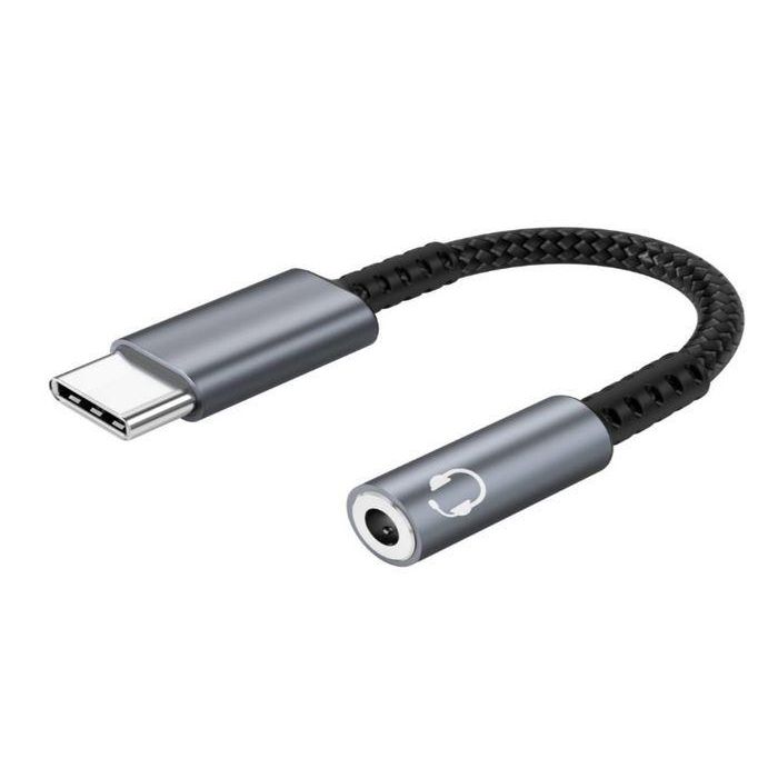 MicroConnect Adaptador USB-C a Minijack, 13cm, plateado
