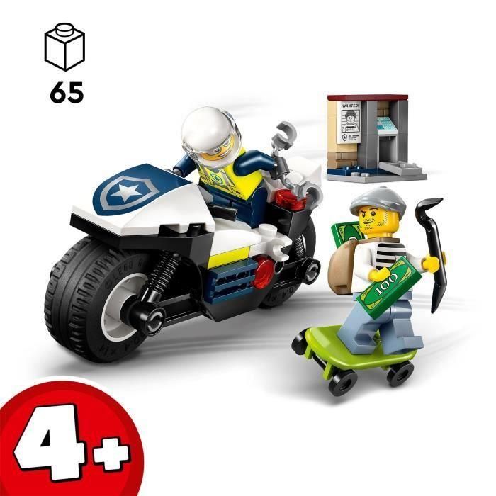 LEGO City 60455 Persecución en motocicleta policial Set de Construcción para niños de 4+ años 1