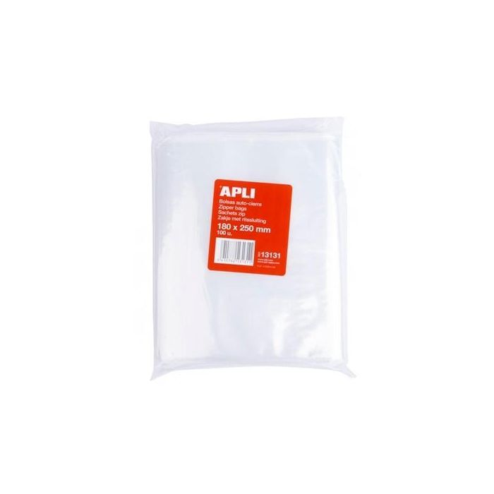 Apli Bolsas Autocierre 180x250 mm Ldpe Transparente Pack 100 Ud