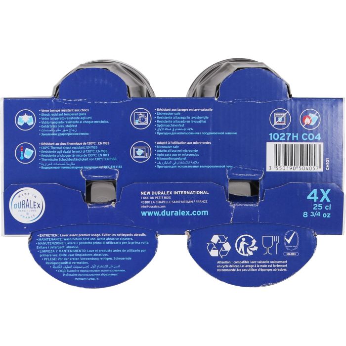 Duralex Set de 4 Vasos Picardie 25 cl Gris (12 Cajas) 4