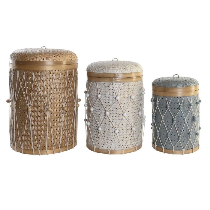 Cesta Balines DKD Home Decor Multicolor 46 x 58 x 46 cm Set de 3