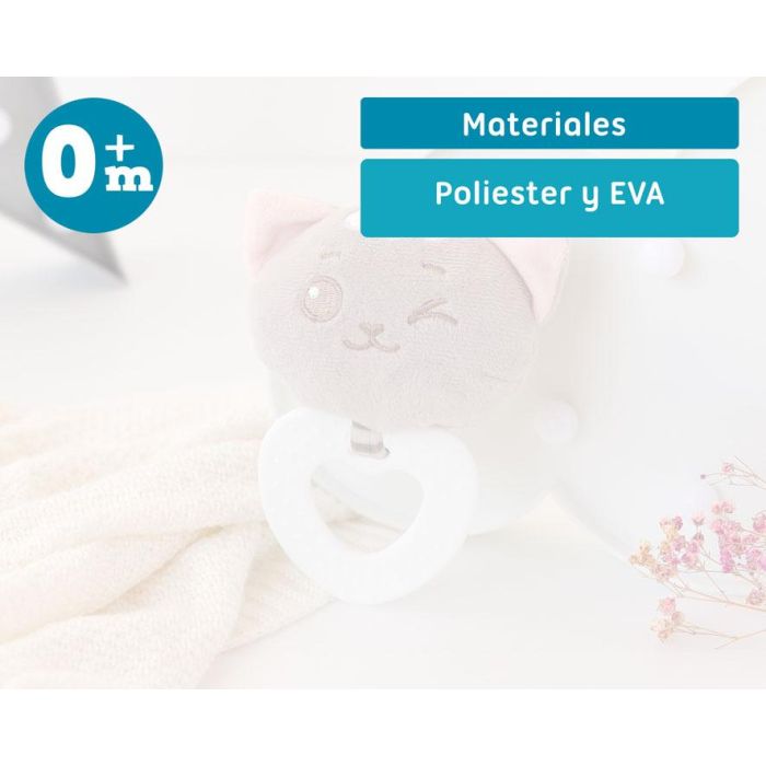 KioKids Mordedor Peluche Gatito Rosa con Silicona para Bebés +3 Meses - Alivia Dentición y Masajea Encías Colección Dolci Amici 5 KioKids Mordedor Peluche Gatito Rosa con Silicona para Bebés +3 Meses - Alivia Dentición y Masajea Encías Colección Dolci Amici 5