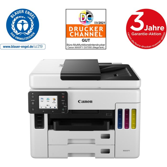 Canon MAXIFY GX7050 MegaTank Impresora Multifunción 4 en 1 A4 LAN WLAN Dúplex ADF