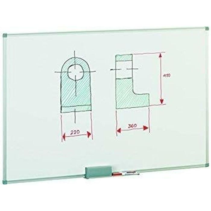 Pizarra Magnetica Blanca de Acero Lacado 60X90 Cm. Marco Aluminio Faibo 840-10