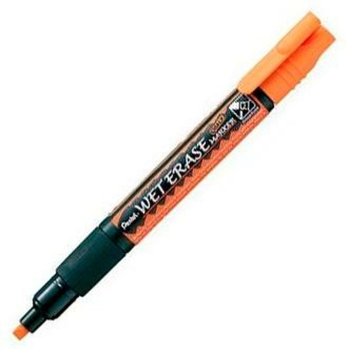 Pentel Marcador De Tiza Líquida Wet Erase Naranja Caja 12 Ud