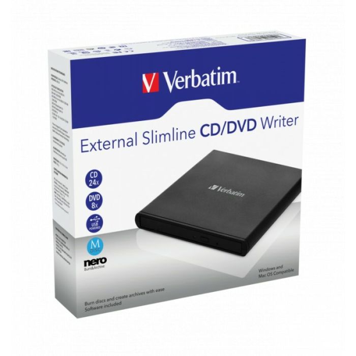 Lector CD/DVD Verbatim External Slimline 1