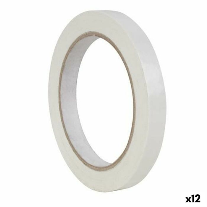 Cinta Adhesiva Apli 66 m 12 mm Blanco PVC (12 Unidades)