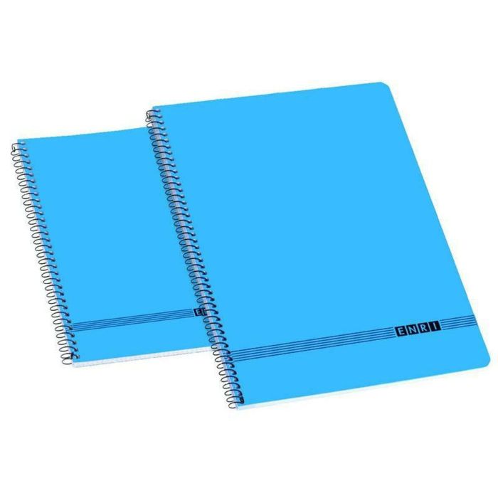 Cuaderno ENRI Azul 4 mm 80 Hojas Tapa blanda Cuarto (10 Unidades) 1