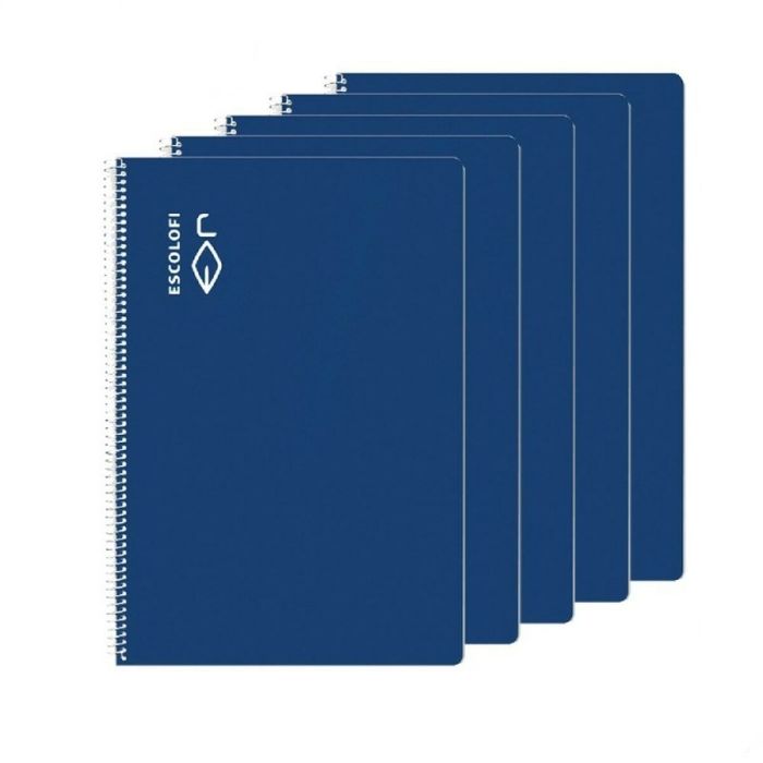 Cuaderno ESCOLOFI Azul Din A4 100 Hojas (5 Unidades) 1