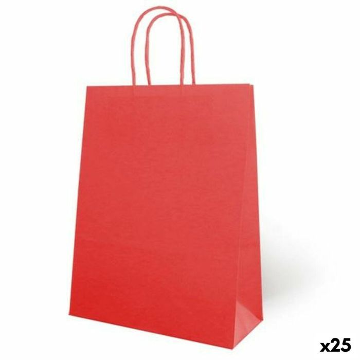 Bolsas Fama 26 x 10 x 35 cm Rojo Papel Con asas 25 Unidades