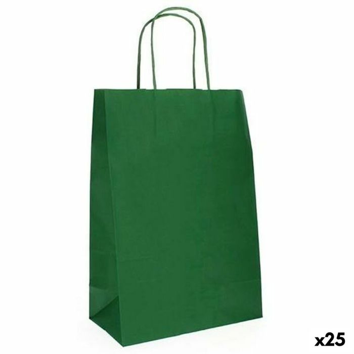 Bolsa de Papel Fama Verde oscuro Con asas 31 x 11 x 42 cm (25 Unidades)
