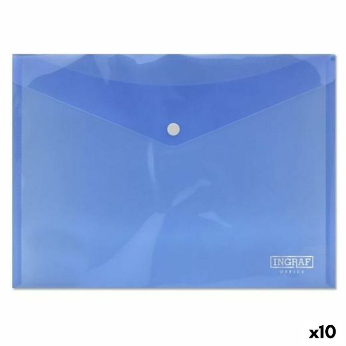 Portadocumentos Ingraf Plástico Azul Broche A4 (10 Unidades) 2