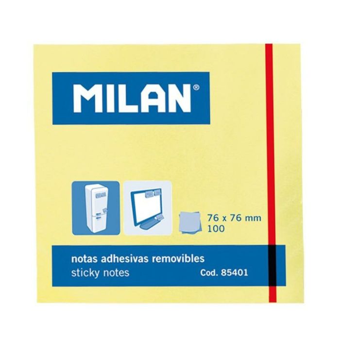Notas Adhesivas Milan 76 x 76 mm Blanco Amarillo (10 Unidades) 1