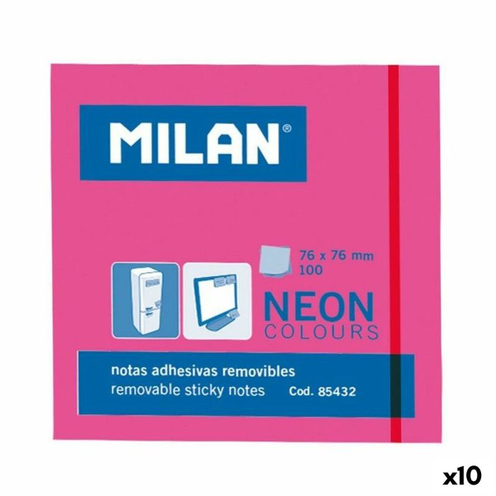 Notas Adhesivas Milan Rosa 76 x 76 mm (10 Unidades) 2