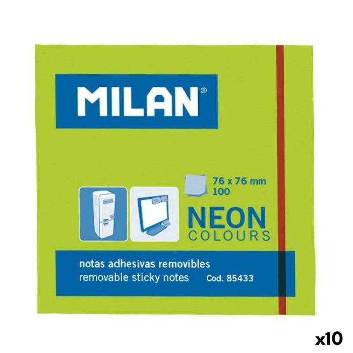 Notas Adhesivas Milan Verde 76 x 76 mm (10 Unidades) 2