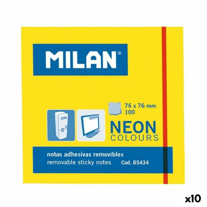 Notas Adhesivas Milan Amarillo 76 x 76 mm (10 Unidades) 2