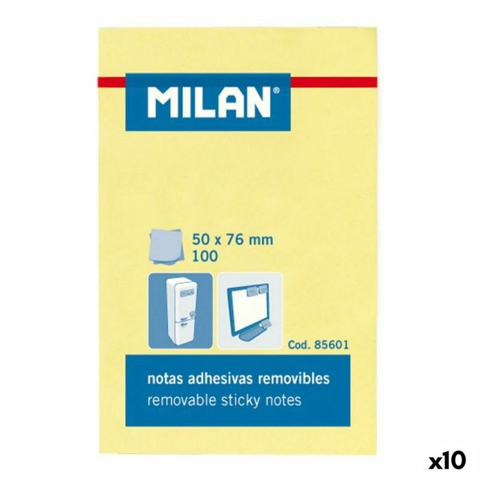 Notas Adhesivas Milan Amarillo 56 x 76 mm (10 Unidades) 2