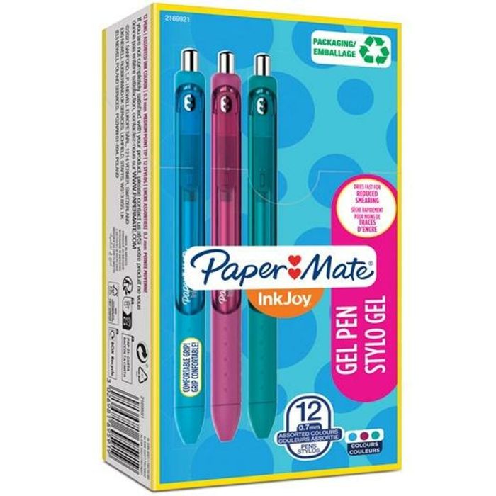 Bolígrafo de gel Paper Mate Inkjoy TK12 0,7 mm 12 Unidades 1