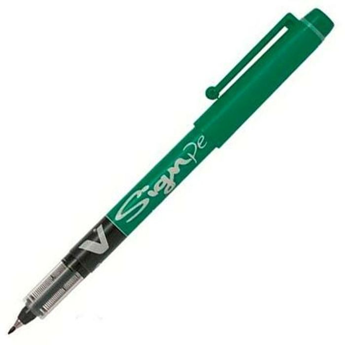 Boligrafo de tinta líquida Pilot V Sign Verde 0,6 mm (12 Unidades) 1