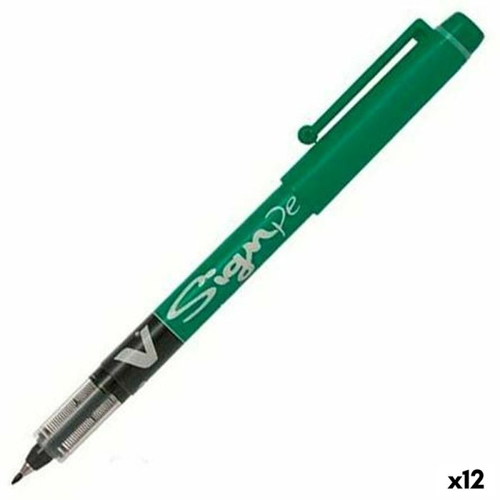Boligrafo de tinta líquida Pilot V Sign Verde 0,6 mm (12 Unidades) 2