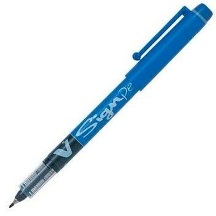 Boligrafo de tinta líquida Pilot V Sign Pen Azul 0,6 mm (12 Unidades) 1