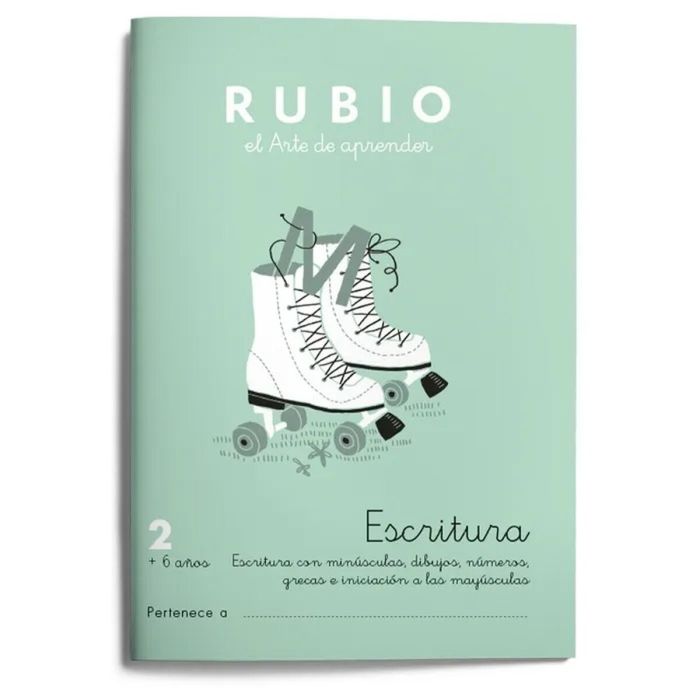 Cuaderno de escritura y caligrafía Rubio Nº2 A5 Español 20 Hojas (10 Unidades) 1