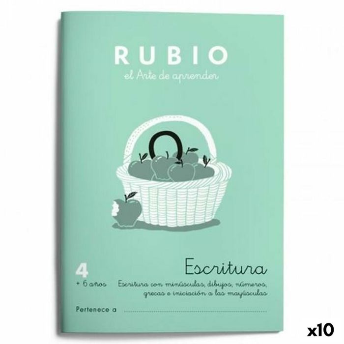 Cuaderno de escritura y caligrafía Rubio Nº 4 A5 Español 20 Hojas (10 Unidades)