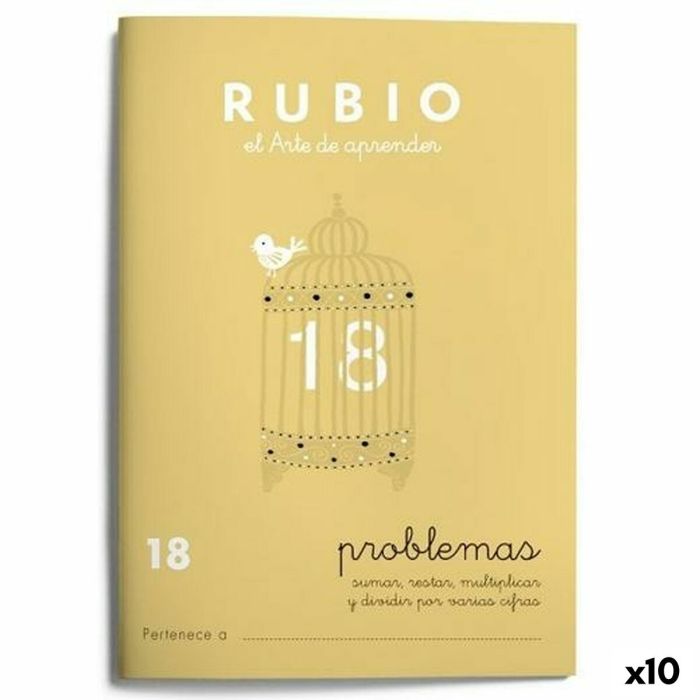 Cuaderno de matemáticas Rubio Nº 18 A5 Español 20 Hojas (10 Unidades)