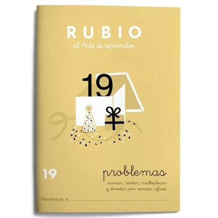 Cuaderno de matemáticas Rubio Nº19 Español 20 Hojas 10 Unidades 1