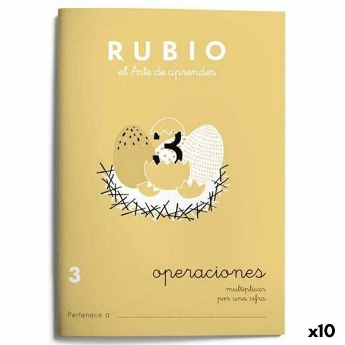 Cuaderno de matemáticas Rubio Nº3 A5 Español 20 Hojas (10 Unidades)