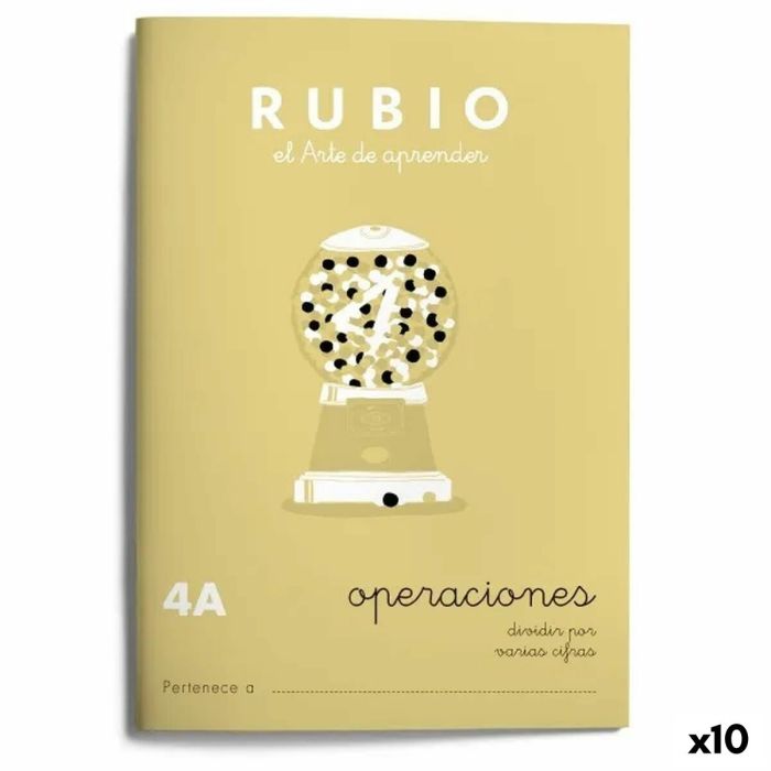Cuaderno de matemáticas Rubio Nº4A A5 Español 20 Hojas (10 Unidades)