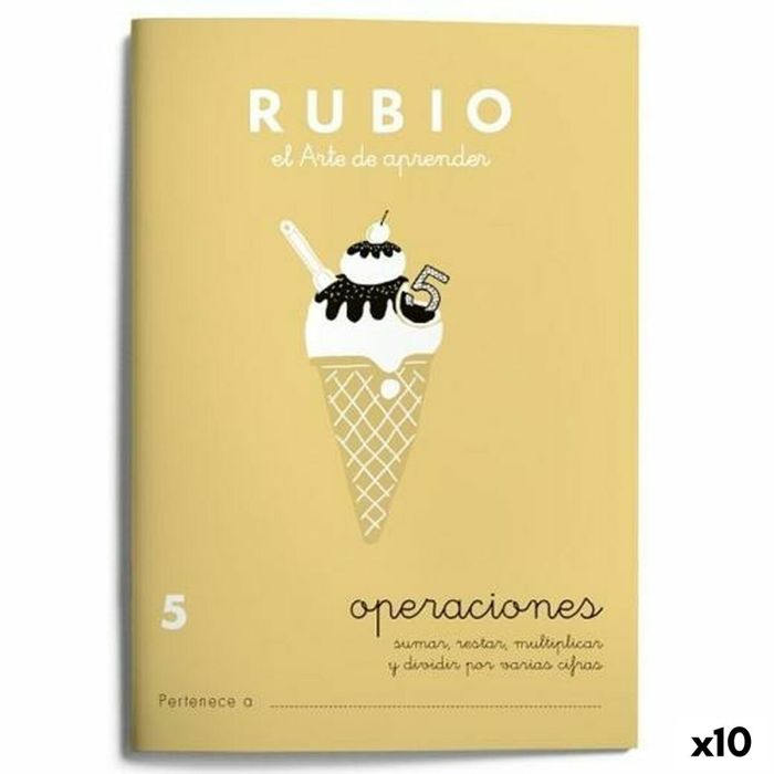 Cuaderno de matemáticas Rubio Nº 5 A5 Español 20 Hojas (10 Unidades)