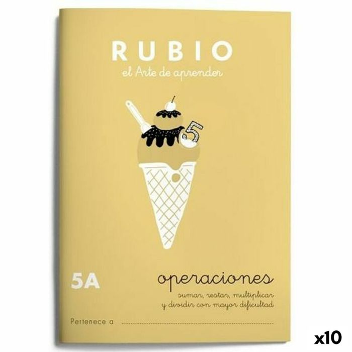 Cuaderno de matemáticas Rubio Nº 5A A5 Español 20 Hojas (10 Unidades)