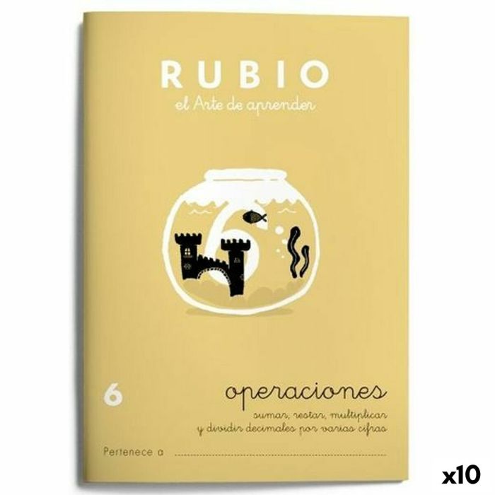 Cuaderno de matemáticas Rubio Nº 6 A5 Español 20 Hojas (10 Unidades)