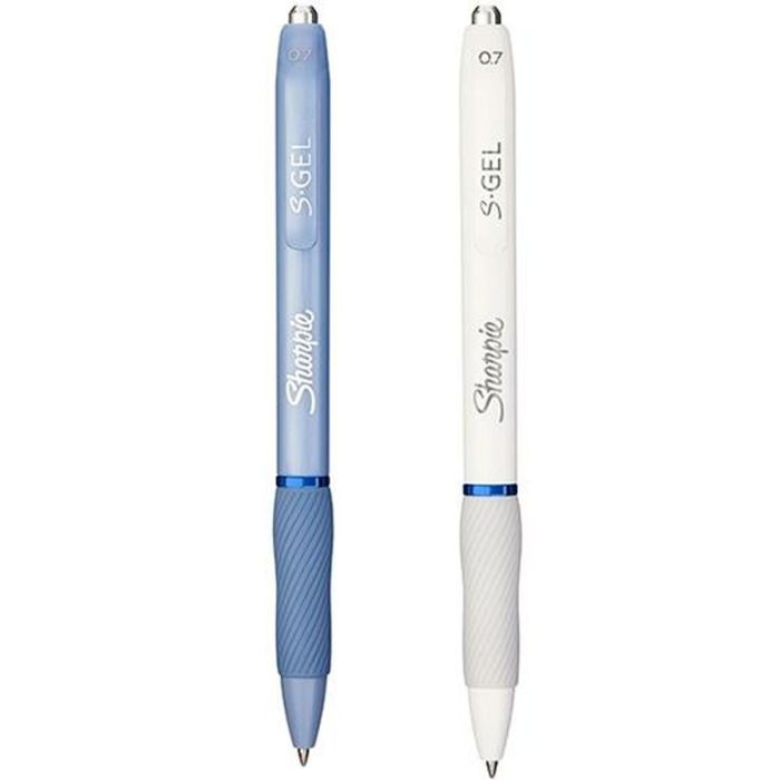 Bolígrafo de gel Sharpie S-Gel Blanco Azul 0,7 mm (12 Unidades) 1