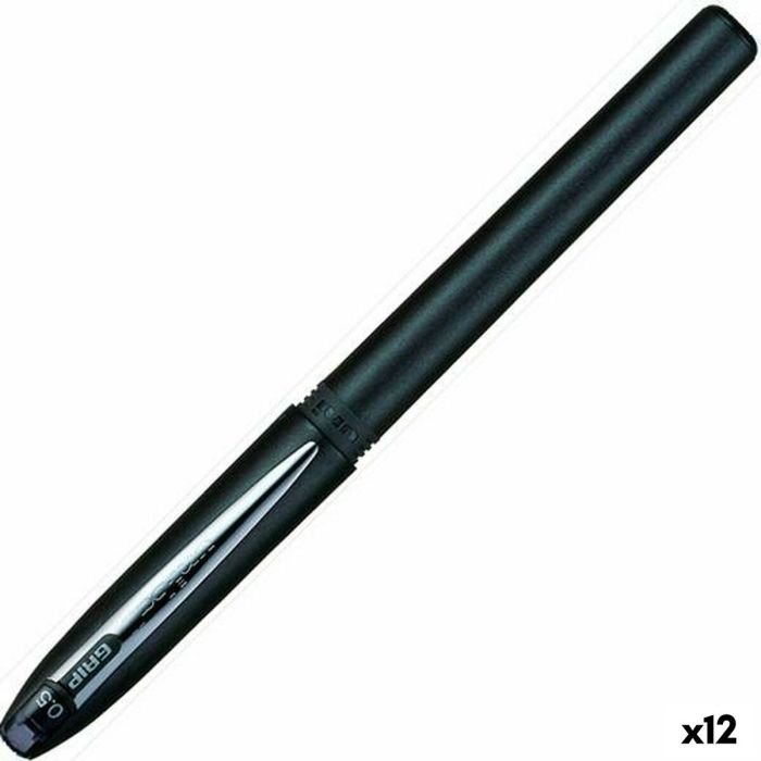 Bolígrafo Roller Uni-Ball Grip Micro UB-245 Negro 0,5 mm (12 Unidades)