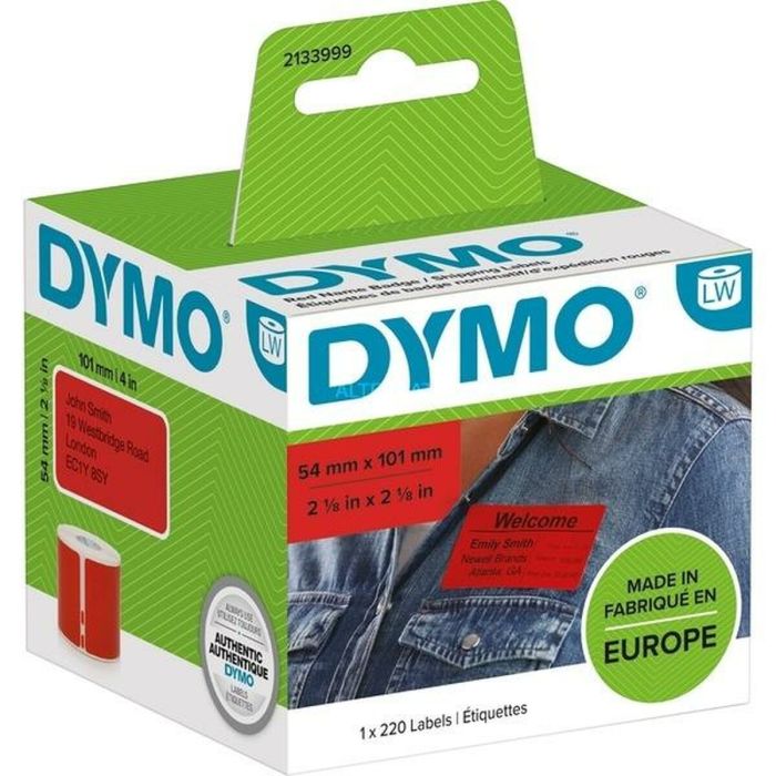 Etiquetas para Impresora Dymo Label Writer Rojo 220 Piezas 54 x 7 mm (6 Unidades) 1