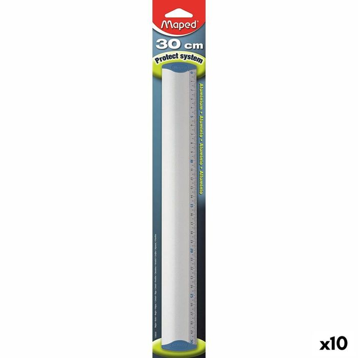 Regla Maped Gris Aluminio 30 cm (10 Unidades) Regla Maped Gris Aluminio 30 cm (10 Unidades)