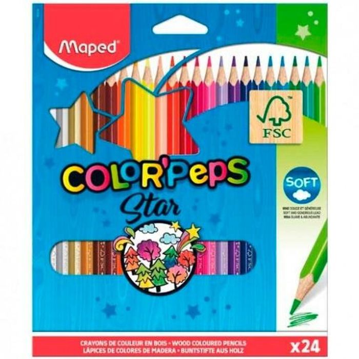 Lápices de colores Maped Color' Peps Star Multicolor 24 Piezas (12 Unidades) 1