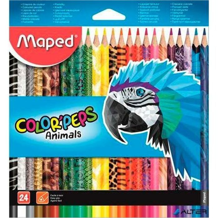 Lápices de colores Maped Animals Color' Peps Multicolor 24 Piezas (12 Unidades) 1