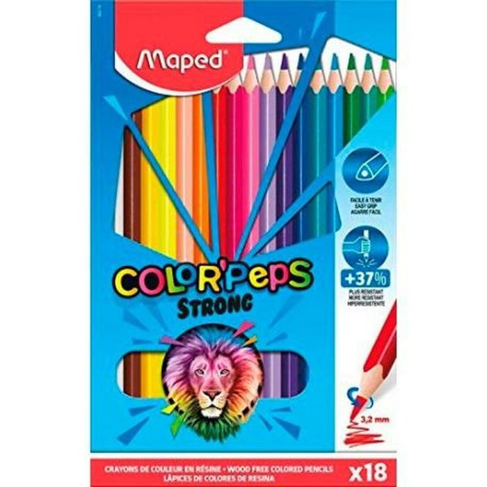 Lápices de colores Maped Color' Peps Strong Multicolor 18 Piezas (12 Unidades) 1