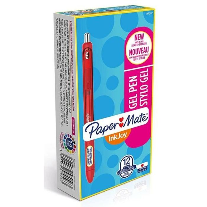 Bolígrafo de gel Paper Mate Inkjoy 12 Piezas Rojo (12 Unidades) 1 Bolígrafo de gel Paper Mate Inkjoy 12 Piezas Rojo (12 Unidades) 1