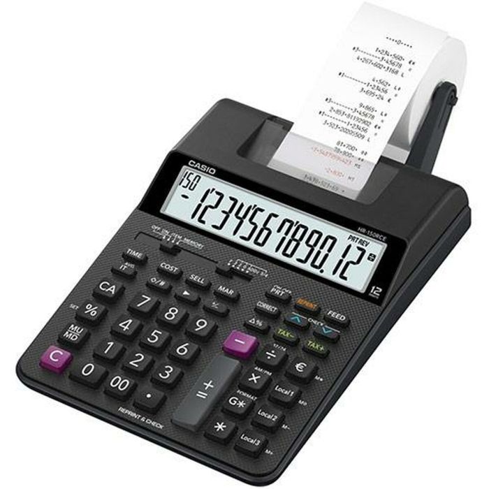 Calculadora impresora Casio HR-150RCE Negro (10 Unidades) 1