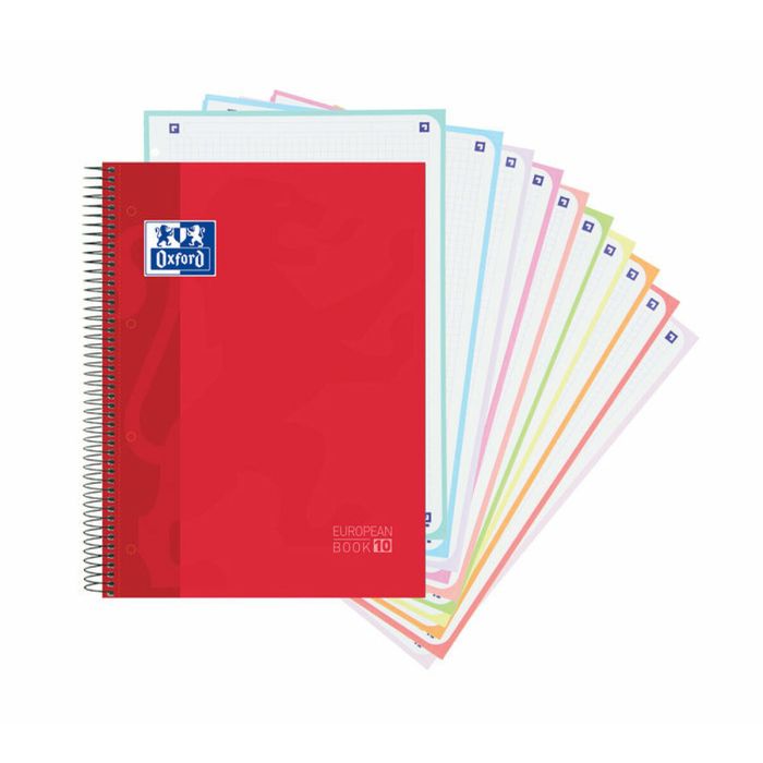 Cuaderno Oxford Europeanbook 10 School Classic Rojo A4 150 Hojas (5 Unidades) 2